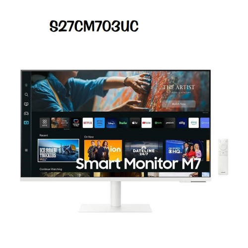 米特3C數位–SAMSUNG 三星 M7 S27CM703UC 白色 27吋 UHD智慧聯網螢幕