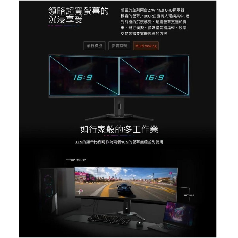 米特3C數位–技嘉 AORUS CO49DQ OLED 49型/5K/144hz/0.03ms曲面電競螢幕-細節圖3