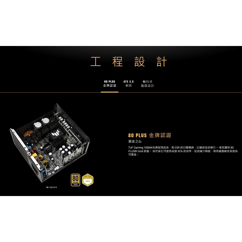 米特3C數位–ASUS 華碩 TUF Gaming 1000W/850W/750W Gold 電源供應器-細節圖5