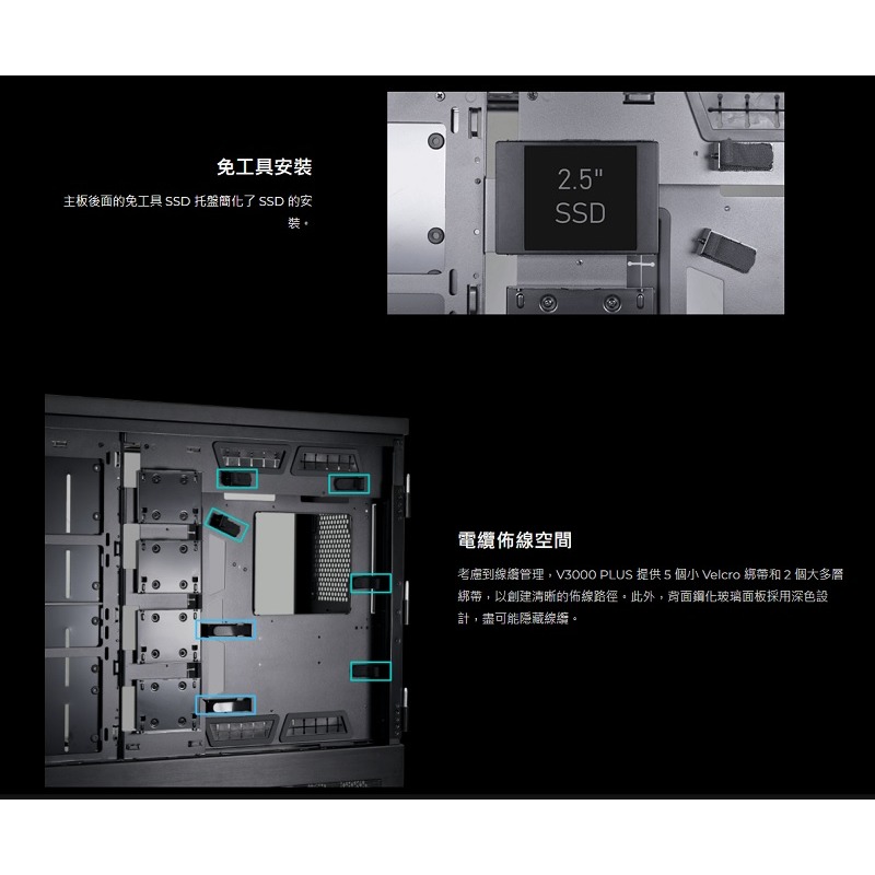 米特3C數位–LIAN LI 聯力 V3000 PLUS ATX／Mini-ITX 雙玻璃透側機殼/黑-細節圖5