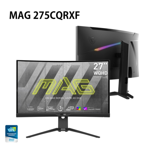 米特3C數位–MSI 微星 MAG 275CQRXF 240Hz/1ms/HDR400/WQHD/1000R 27型螢幕