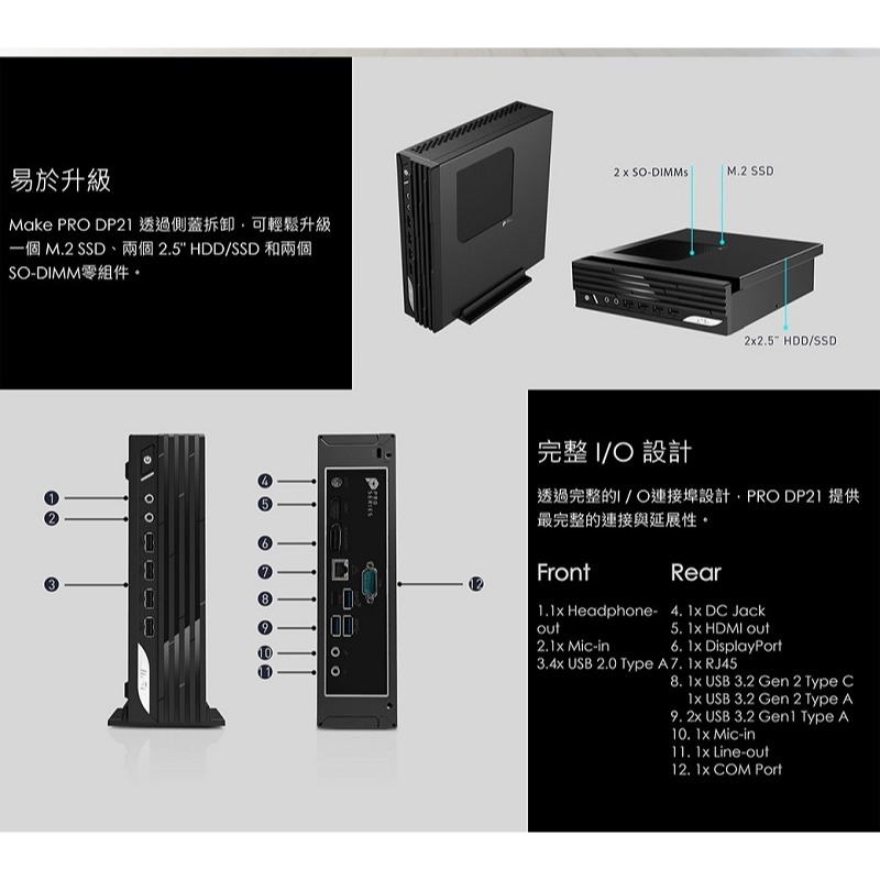 米特3C數位–MSI 微星 PRO DP21 13M-494TW i5/8G/512G/商用迷你主機-細節圖5