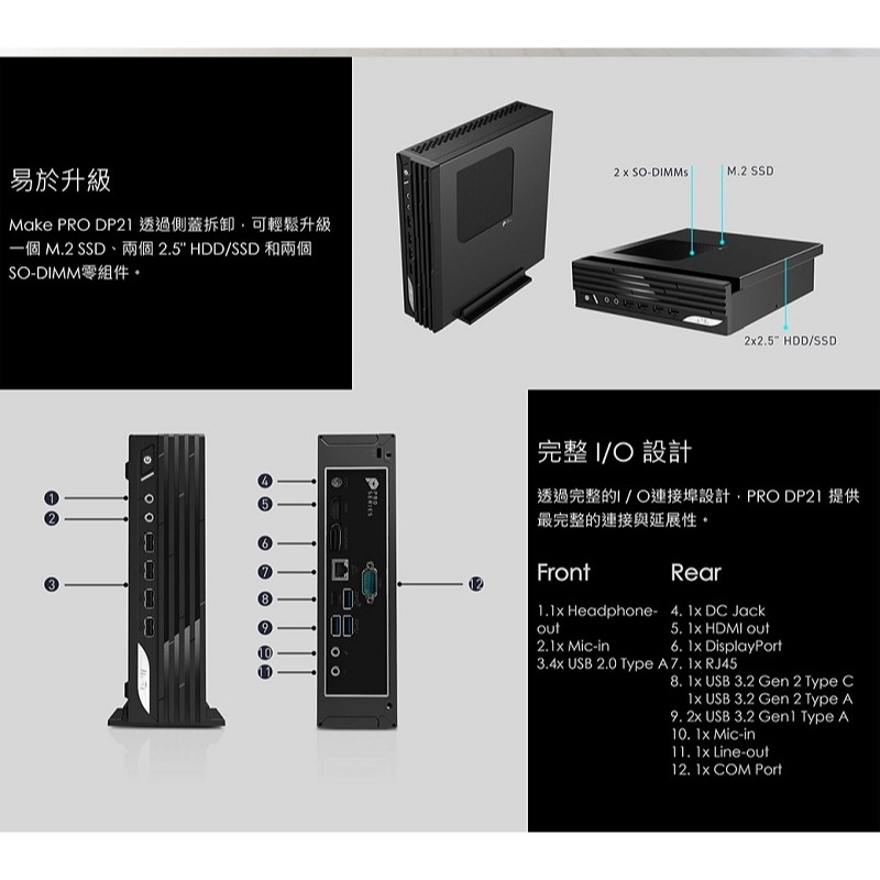 米特3C數位–MSI 微星 PRO DP21 13M-492TW i3/8G/512G/商用迷你主機-細節圖5