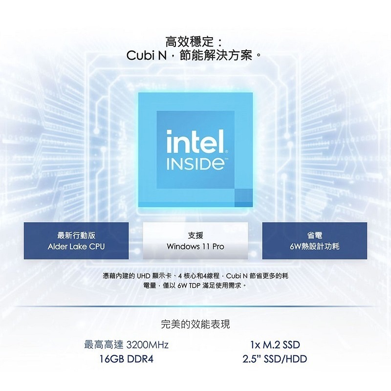 【特仕版】微星 Cubi N ADL-035TW/N200/4G/128G/Win11Pro 迷你電腦 迷你主機-細節圖3