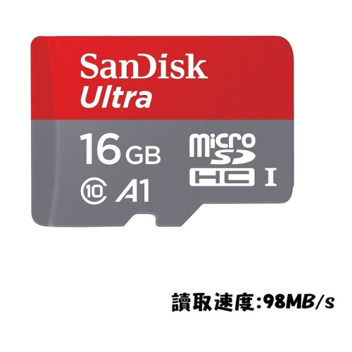 米特3C數位–SanDisk 16GB Ultra Micro SDHC A1 UHS-I記憶卡(98MB/s)無轉卡