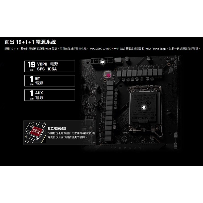 米特3C數位–MSI 微星 MPG Z790 CARBON WIFI Intel主機板-細節圖4