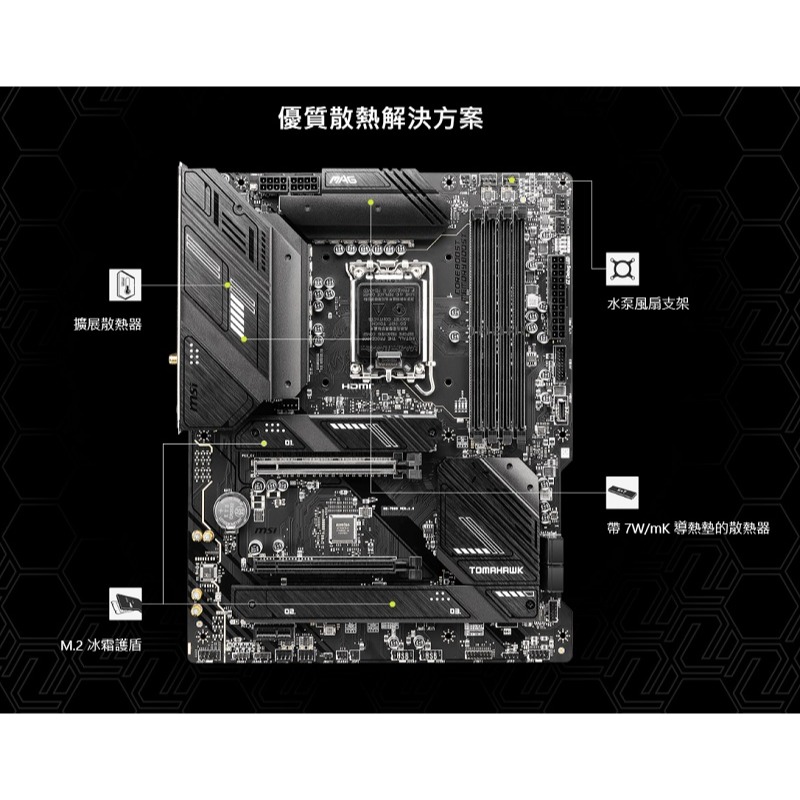 米特3C數位–MSI 微星 MAG B760 TOMAHAWK WIFI DDR4 主機板-細節圖2