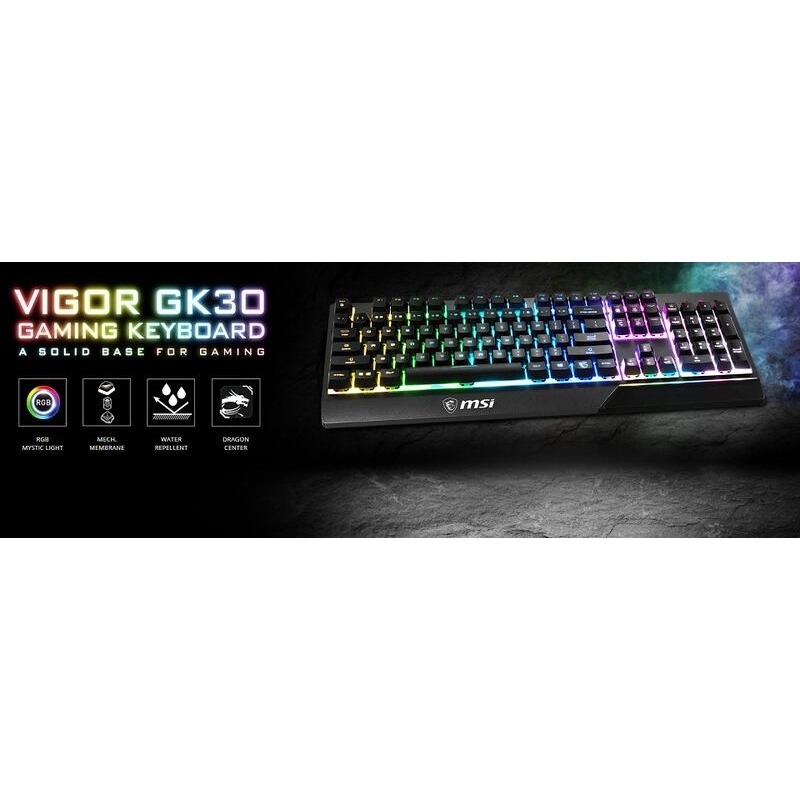 米特3C數位–MSI 微星 Vigor GK30 TC RGB 電競鍵盤 防潑水 多媒體控制熱鍵 三層結構類機械軸體-細節圖2