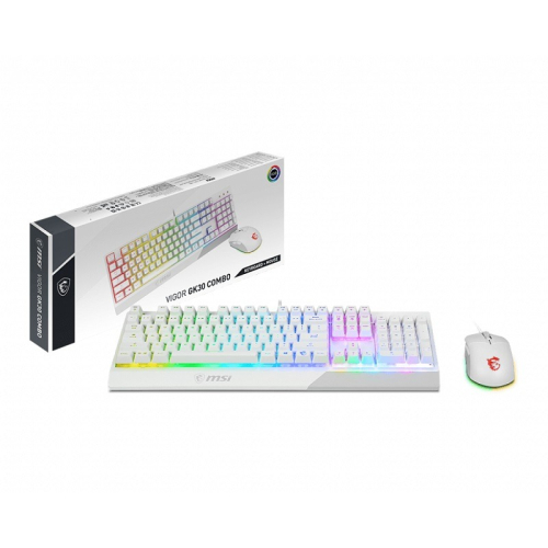 米特3C數位–MSI 微星 VIGOR GK30 COMBO WHITE 電競鍵盤滑鼠組/白/GK30+GM11