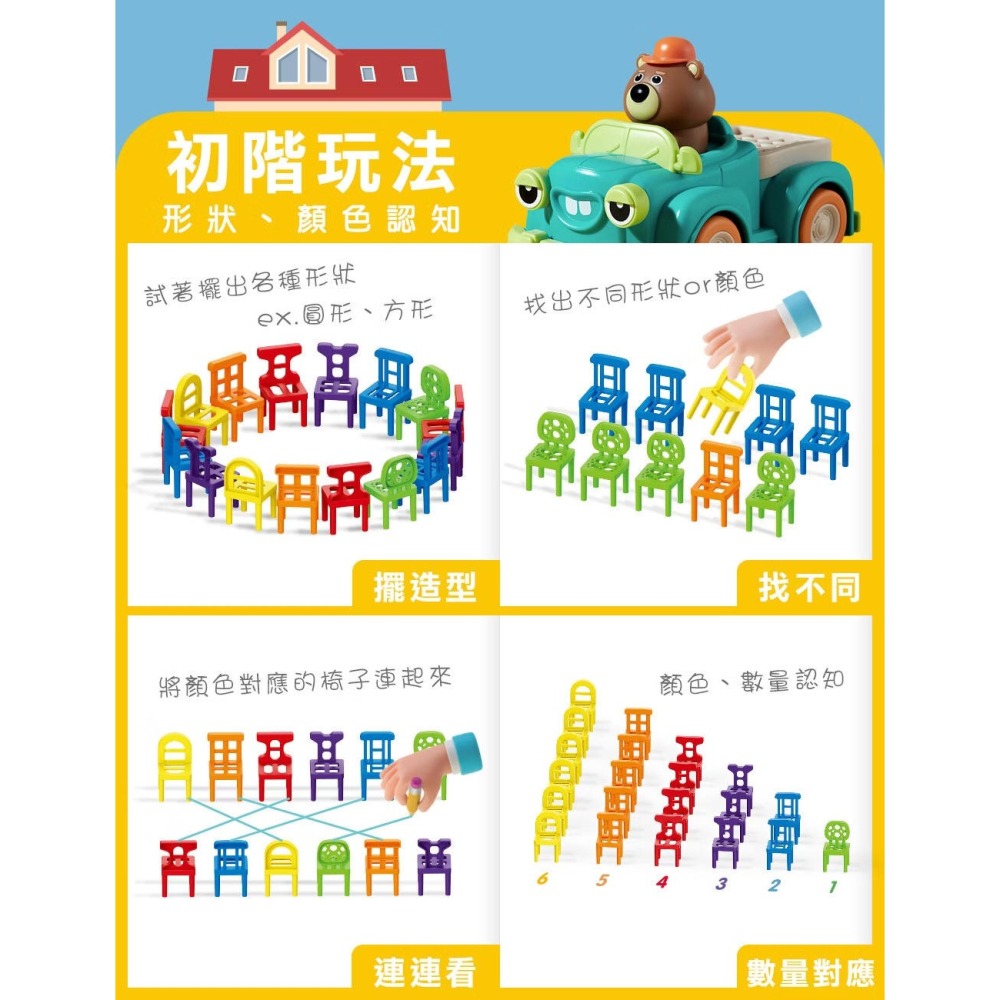 小熊搬家疊疊車(小牛津)【疊疊樂益智遊戲~ST安全玩具/專注力與耐心/邏輯思考/手眼協調/色彩認知/幾何與空間思維】-細節圖4
