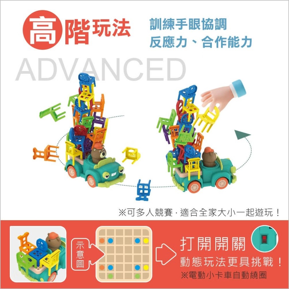 小熊搬家疊疊車(小牛津)【疊疊樂益智遊戲~ST安全玩具/專注力與耐心/邏輯思考/手眼協調/色彩認知/幾何與空間思維】-細節圖6