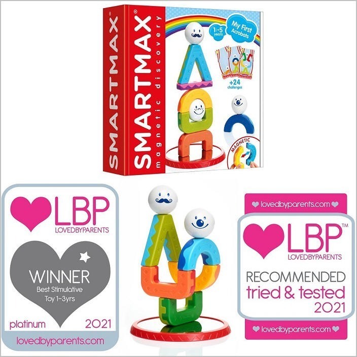 磁力接接棒-馬戲團平衡樂(上誼)【比利時SMARTMAX-顏色與形狀辨識/手眼協調與肌肉訓練/平衡與堆疊能力/磁力探索】-細節圖2