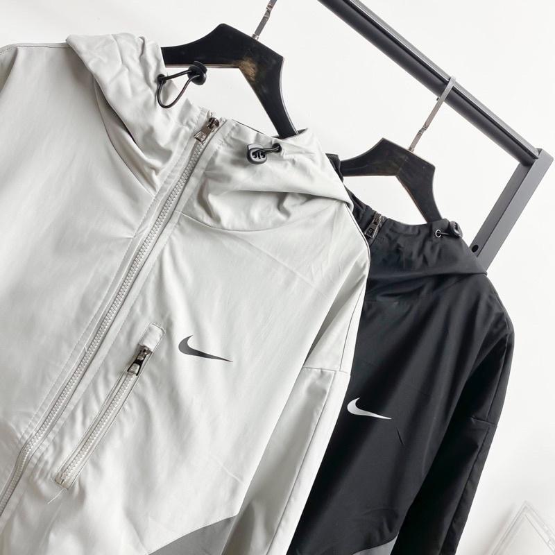 現貨M.L NIKE 小LOGO 印花 拼色 拼接 撞色 風衣 夾克 外套-細節圖3