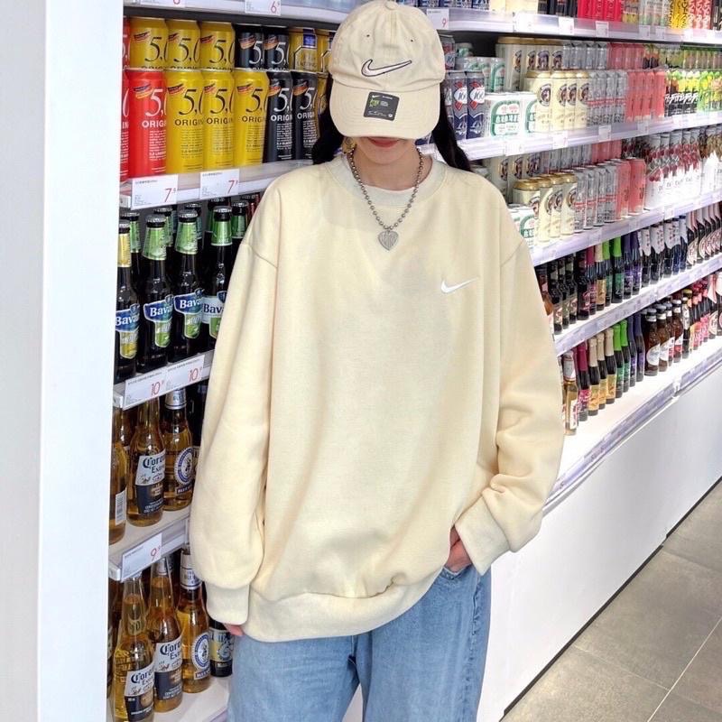 搶秋特價😍Nike 簡約 刺繡 小LOGO 加絨 長袖 衛衣 大學-細節圖4