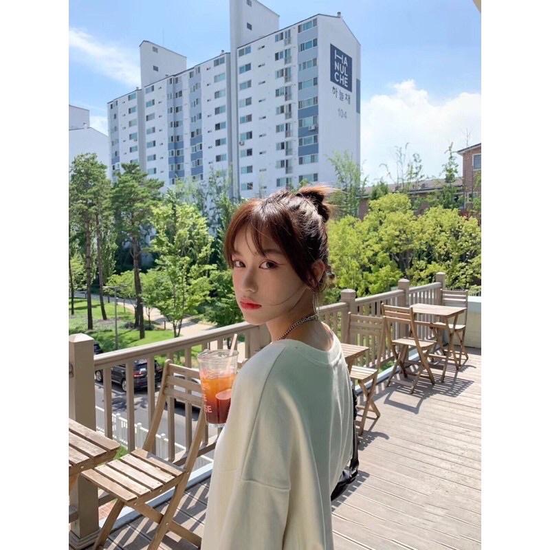 現貨L XL奶白色 adidas original 標籤 三葉草  刺繡 簡約 滾邊  長袖 衛衣 大學-細節圖4