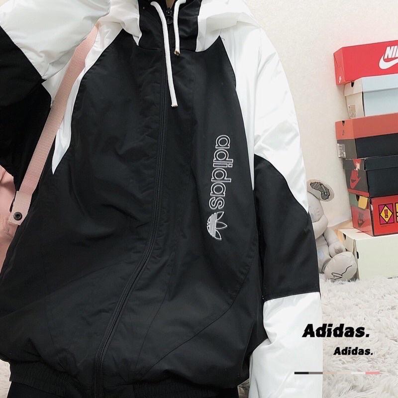 現貨 出清特價 adidas 愛迪達 拼色 拼接 夾棉鋪棉 連帽 風衣 外套-細節圖4