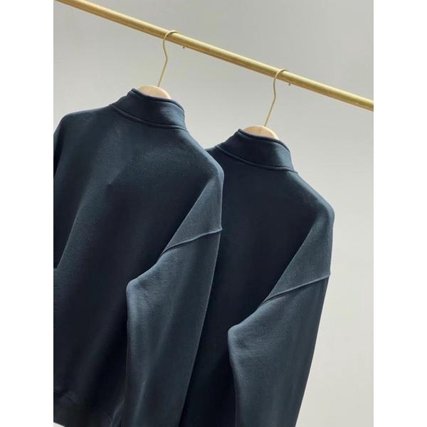 現貨～簡約NIKE 刺繡 小LOGO 半拉鍊 休閒 加絨 長袖 衛衣 大學T DQ5210-010-細節圖3