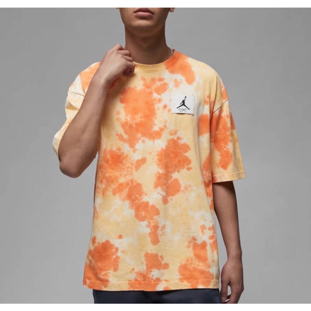 JORDAN貼布渲染紮染 短袖T恤上衣 寬鬆 oversize-細節圖8