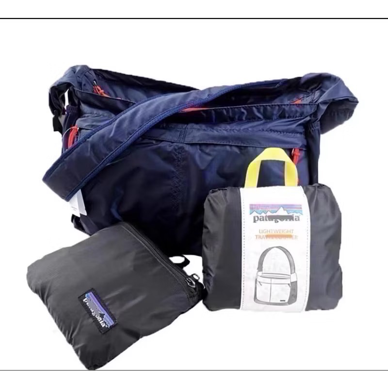 現貨黑/藍Patagonia Travel Courie 可折疊收納 防水 斜背包 旅行包 17L-細節圖5