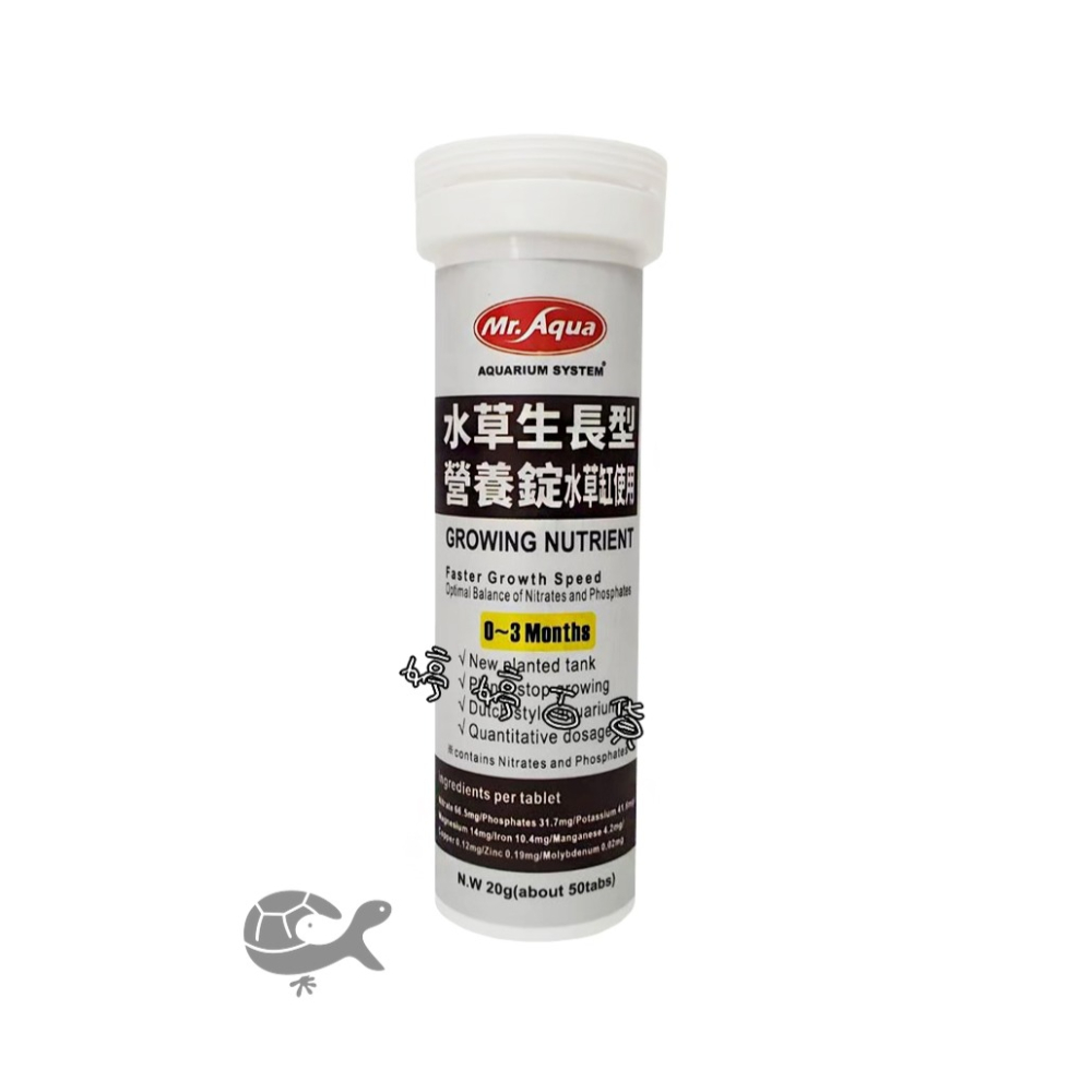 MR.AQUA 水族先生 水草生長型營養錠（新設缸0~3個月）水草發根 莖葉快速生長 婷婷水族 兩棲爬寵-細節圖2