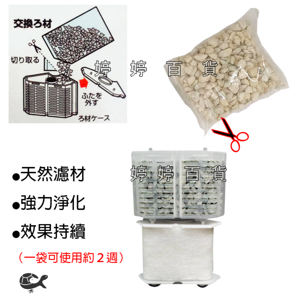 日本 Suisaku 水作 烏龜過濾器『替換濾材』除臭 吸氨沸石 除氨 淨化水質 烏龜缸 婷婷百貨 金金水族-細節圖3