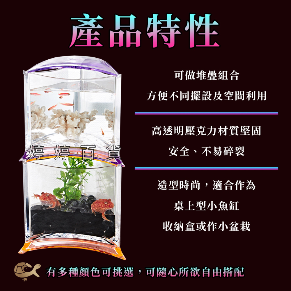 伊士達 ISTA 摩登造型三角缸 造型缸 迷你缸 鬥魚缸 可堆疊 透明度高 小型魚 水草 角蛙 婷婷水族 兩棲爬寵-細節圖3