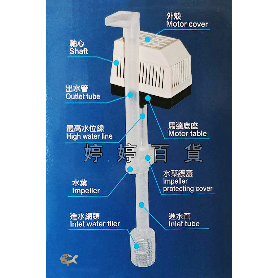 Aqua Pro 揚水馬達 馬達頭 抽水馬達 上部馬達 強力耐用 內附溫度保險絲 婷婷水族 兩棲爬寵-細節圖2