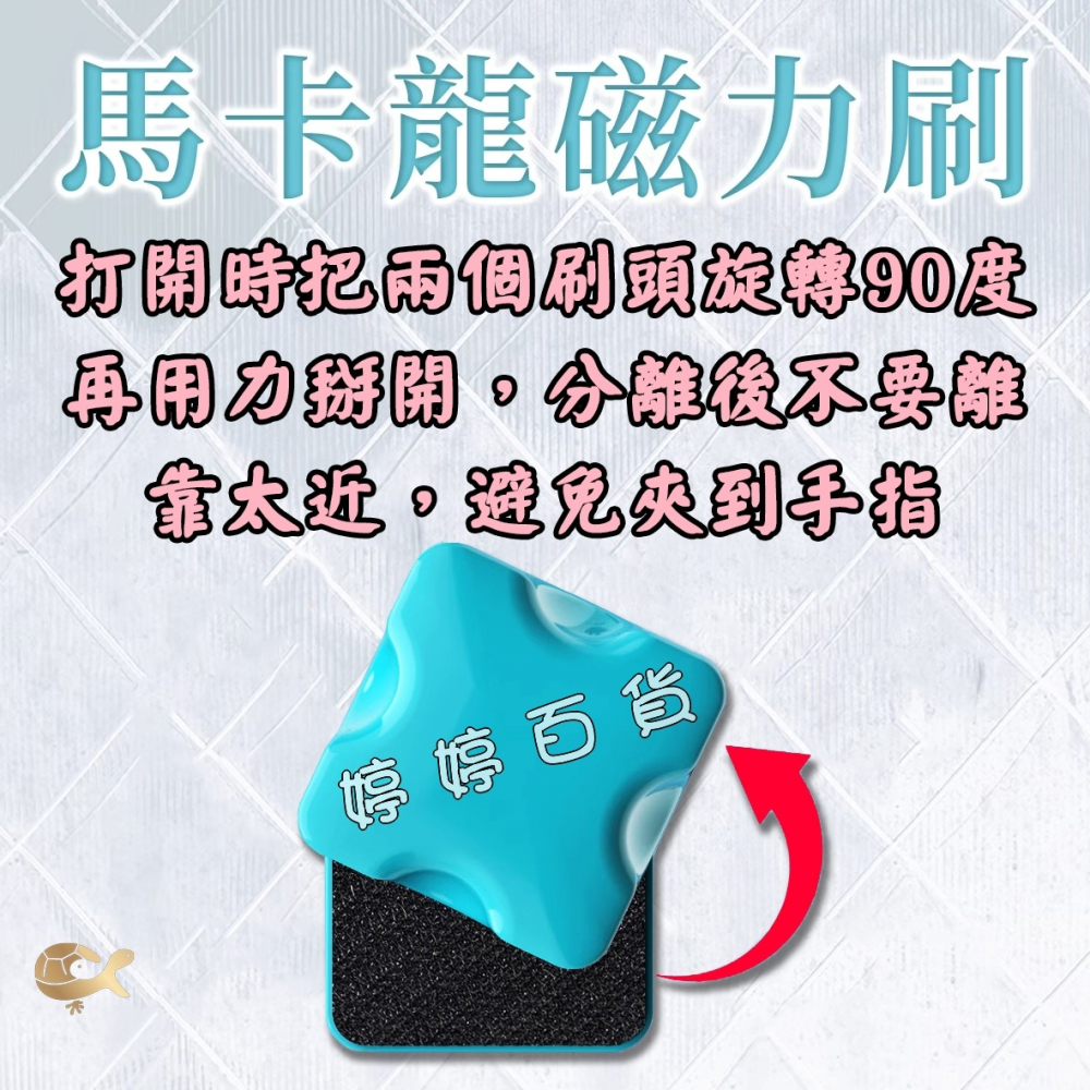 馬卡龍磁力刷 迷你磁刷 磁力刷 魚缸清潔刷 玻璃刷 刷魚缸 魚缸雙面刷 婷婷水族 兩棲爬寵-細節圖4
