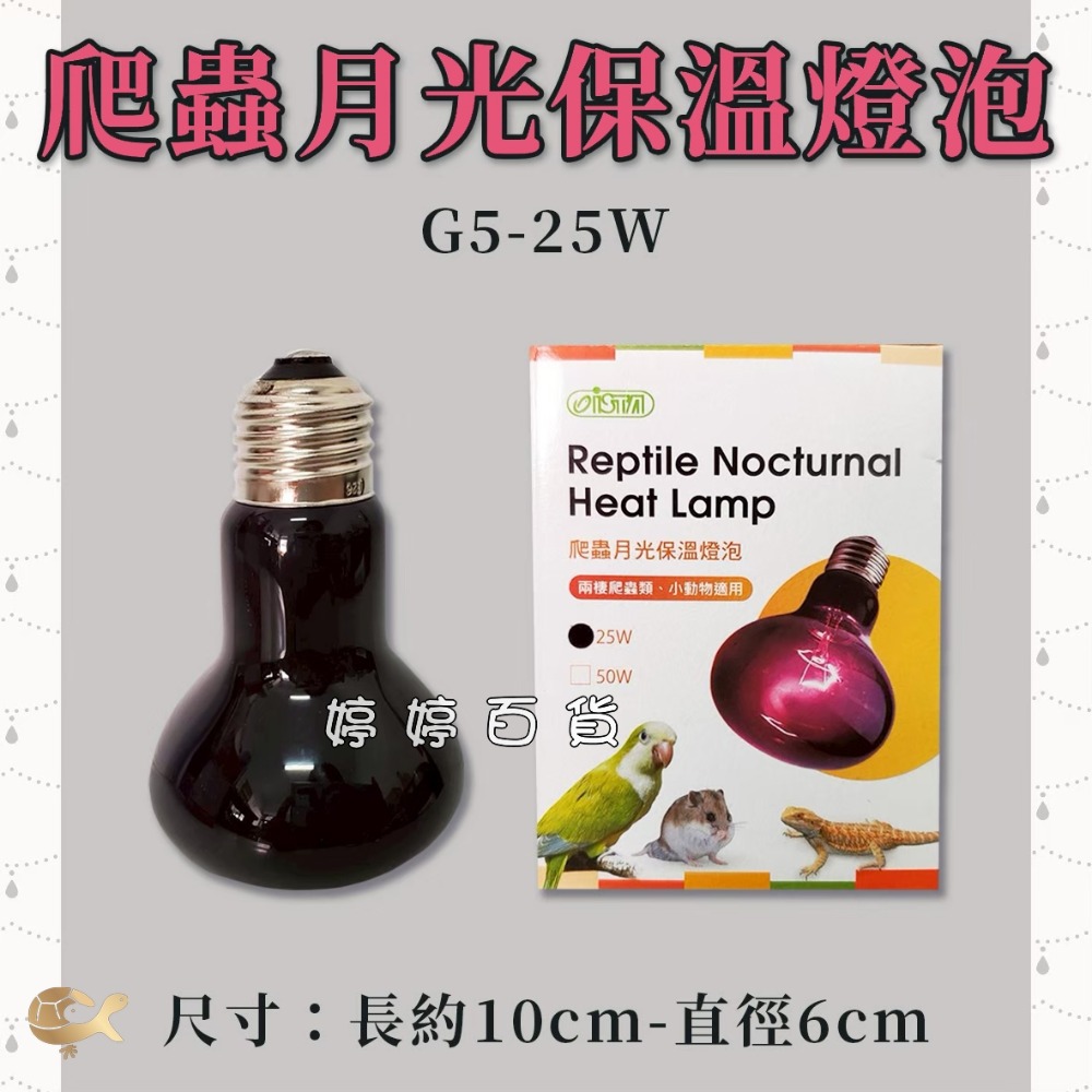 ISTA 伊士達 爬蟲月光保溫燈泡 UVA加熱燈泡 夜間燈泡 月光燈泡 取暖加溫 兩棲爬蟲 蜥蜴 婷婷水族 兩棲爬蟲-規格圖2