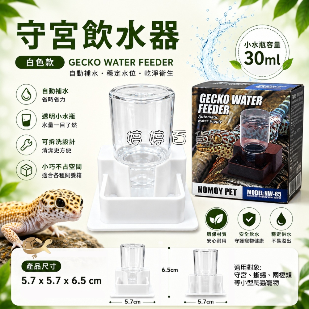 諾摩 守宮飲水器 兩棲爬蟲自動補水器 餵水器 乾淨衛生 豹紋守宮 肥尾守宮 睫角守宮 小型蜥蜴 婷婷水族 兩棲爬蟲-細節圖3