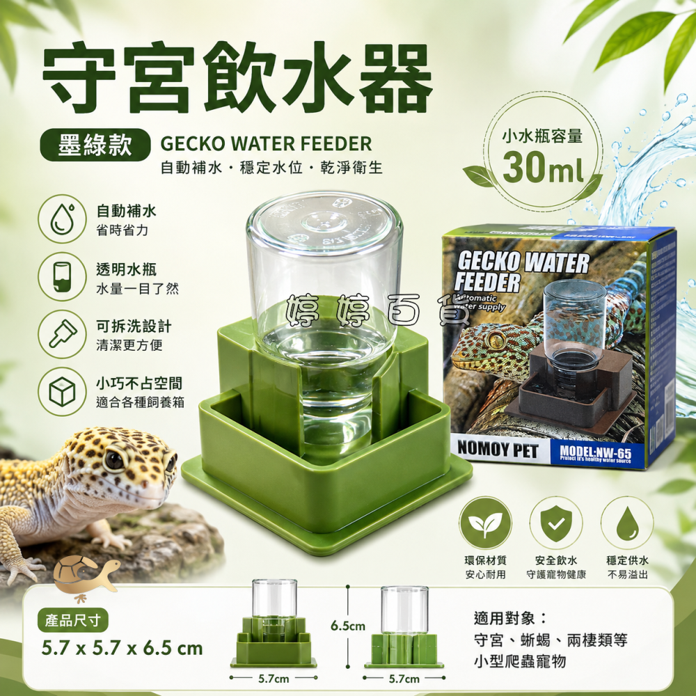 諾摩 守宮飲水器 兩棲爬蟲自動補水器 餵水器 乾淨衛生 豹紋守宮 肥尾守宮 睫角守宮 小型蜥蜴 婷婷水族 兩棲爬蟲-細節圖5
