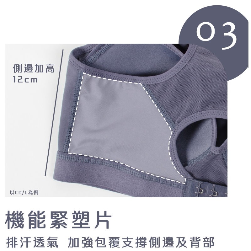 <星光>台灣製高強度包覆穩定運動內衣。挖背 防震 透氣網布速乾不悶熱。2603 大尺碼 有加大尺寸-細節圖3