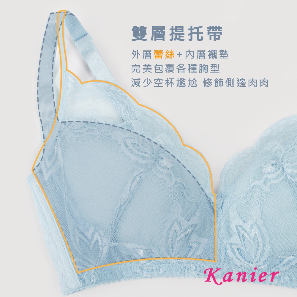 <星光>法式浪漫性感蕾絲無鋼圈機能型內衣。側收包覆防外擴副乳。B.C.D.E.F.G罩1301-細節圖4