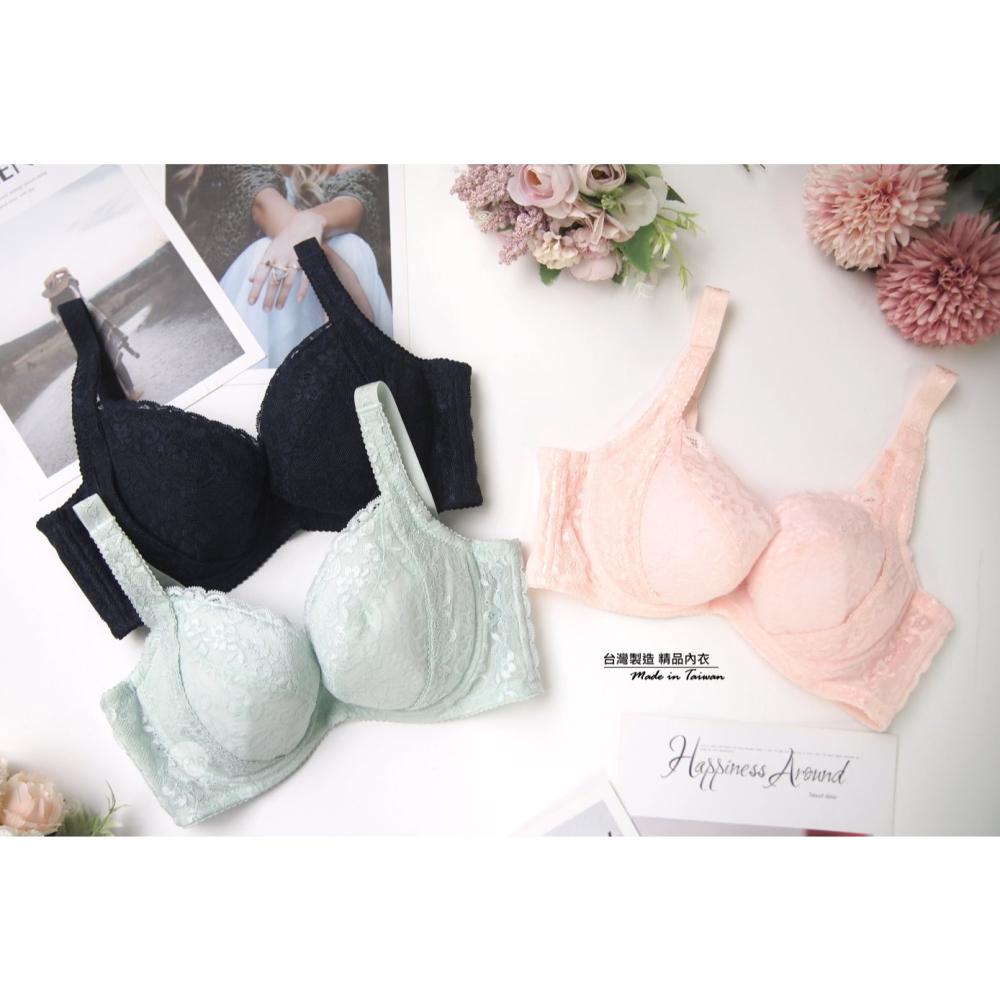 <星光>台灣製粉嫩糖色蕾絲薄襯機能型內衣。舒適集中 防外擴。B.C.D罩1340-細節圖7