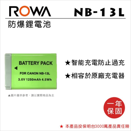 【老闆的家當】ROWA樂華 Canon NB-13L 副廠鋰電池