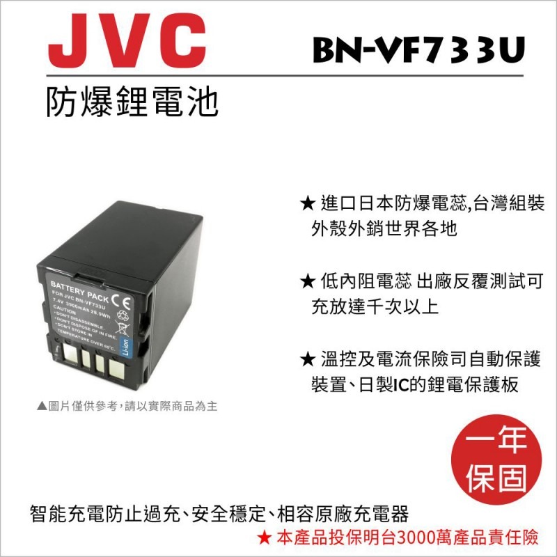 【電池BOSS】ROWA樂華 JVC BN-VF733U 副廠鋰電池-規格圖3