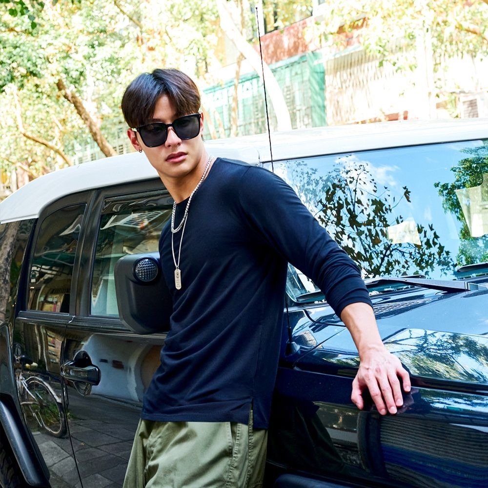 ◖24H快速出貨◗ TAICHI素T| 馬洛里 | 熱門款彈力袖口修飾胸線男生長袖素T恤(重磅/大尺碼/厚磅高磅-細節圖6