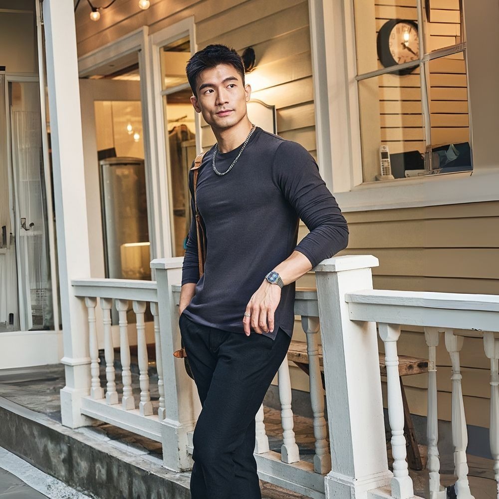 ◖24H快速出貨◗ TAICHI素T| 馬洛里 | 熱門款彈力袖口修飾胸線男生長袖素T恤(重磅/大尺碼/厚磅高磅-細節圖7