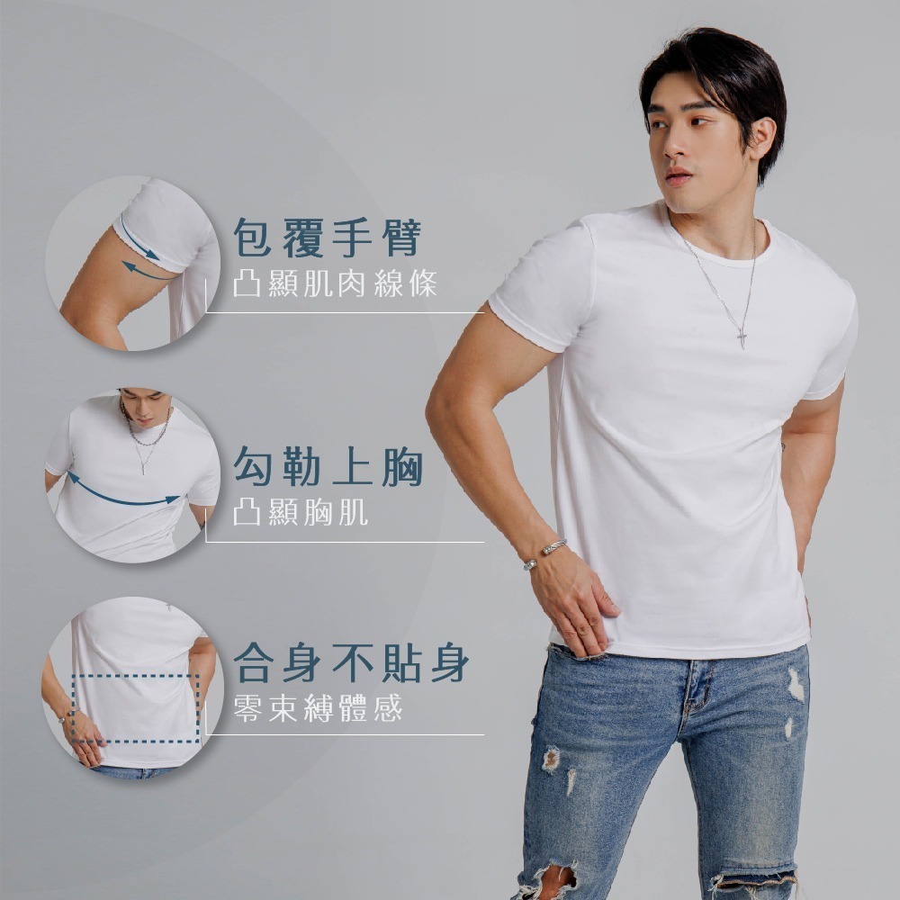 ◖現貨快速出貨◗ TAICHI素T專賣｜維托｜大衛2.0暢銷冠軍健身肌肉短袖素色男生T恤(大尺碼/抗激凸厚磅高磅)-細節圖3