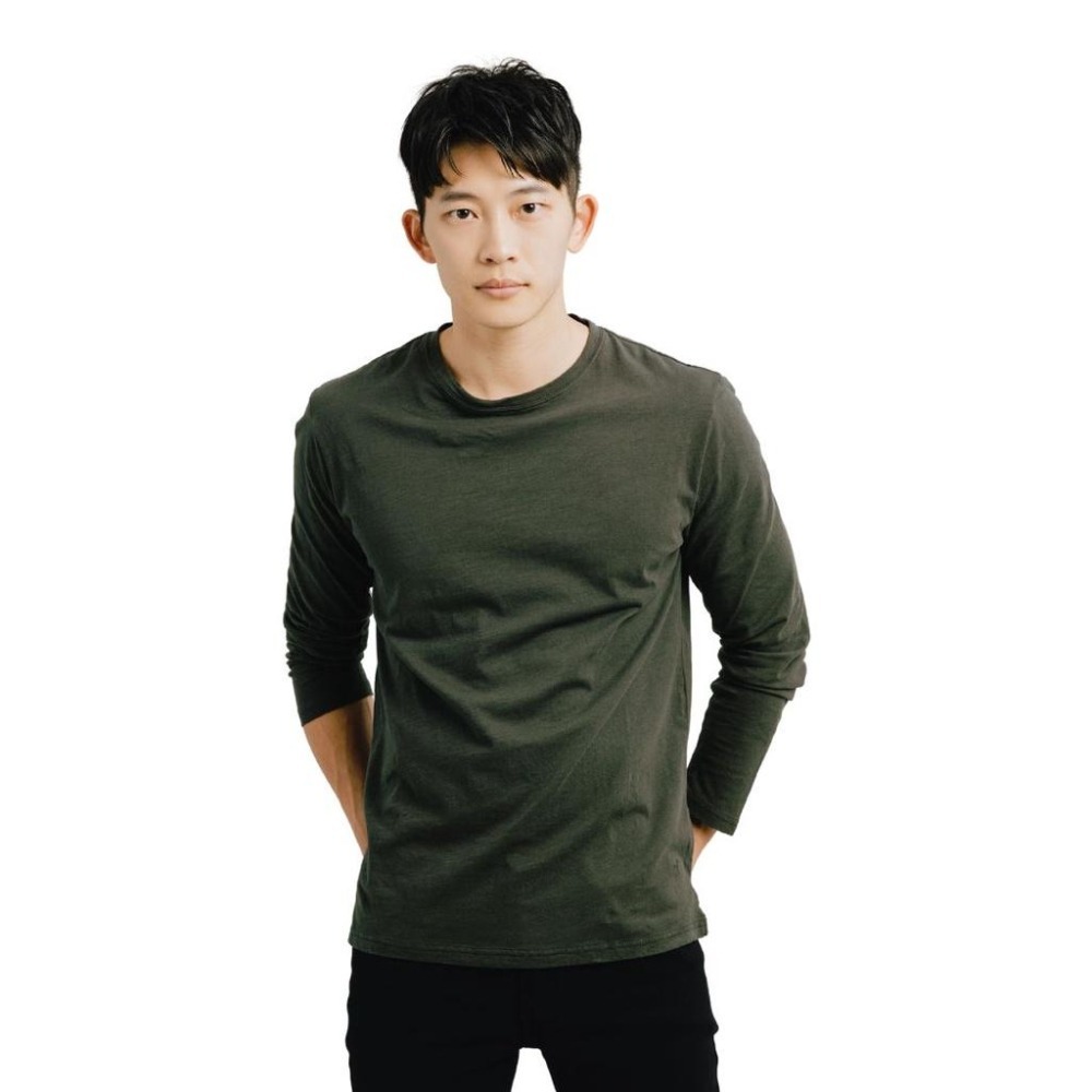 ◖24H現貨快速出貨◗ TAICHI素T | 柯本 | 春秋必備防曬衣慵懶竹節透氣棉料男生長袖素色T恤(大尺碼)-細節圖3