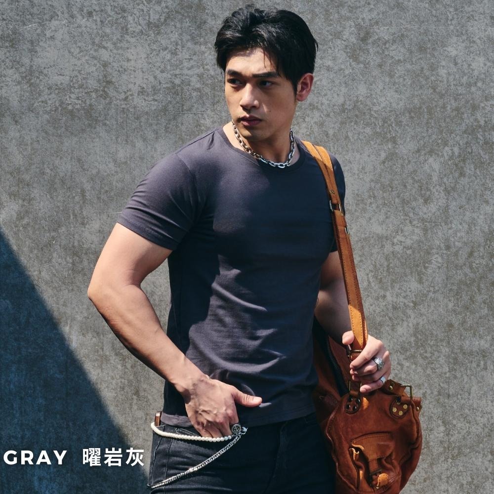 ◖現貨快速出貨◗ TAICHI素T專賣 | 飛魚 | 短版修身 視覺瞬間增高 素色男T 短袖棉T-細節圖7