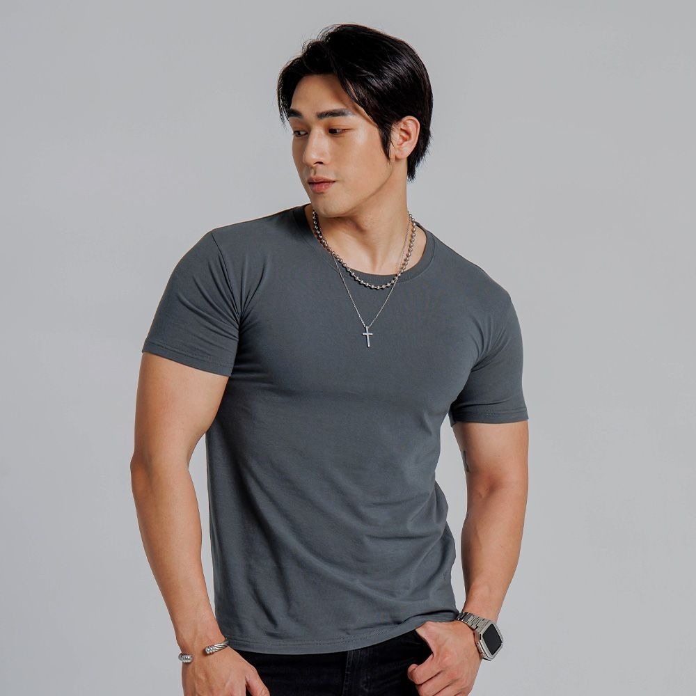 ◖現貨快速出貨◗ TAICHI素T專賣 | 飛魚 | 短版修身 視覺瞬間增高 素色男T 短袖棉T-細節圖9