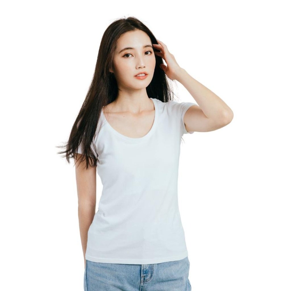 ◖24H快速出貨◗ TAICHI素T| 繆思 |  西裝外套上班族必備耐穿修身俐落穿著顯瘦版型女生U領素色短袖T恤-細節圖2