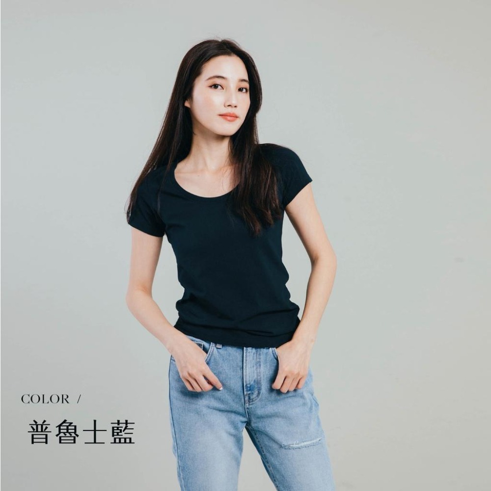 ◖24H快速出貨◗ TAICHI素T| 繆思 |  西裝外套上班族必備耐穿修身俐落穿著顯瘦版型女生U領素色短袖T恤-細節圖4