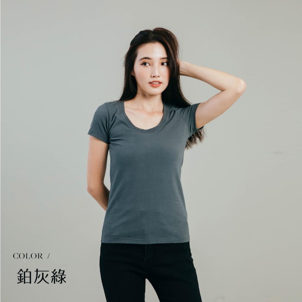 ◖24H快速出貨◗ TAICHI素T| 繆思 |  西裝外套上班族必備耐穿修身俐落穿著顯瘦版型女生U領素色短袖T恤-細節圖7