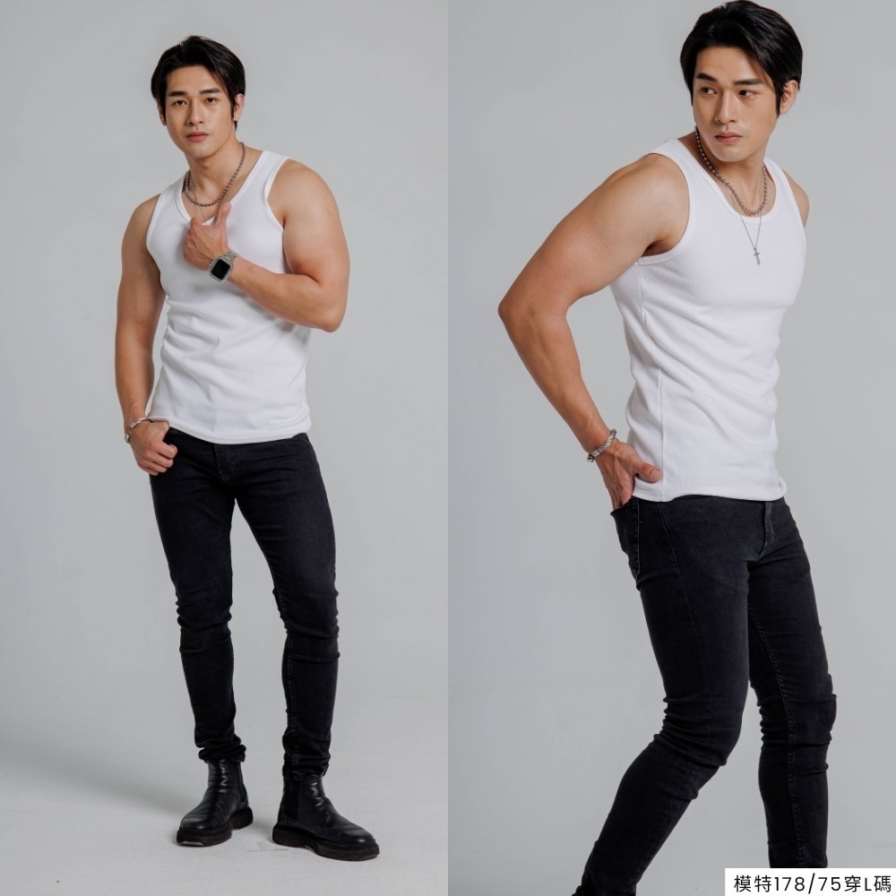 ◖現貨快速出貨◗ TAICHI素T專賣｜克里斯｜- 重磅 羅紋 男生 坦克背心 吊嘎 健身肌肉男T恤 厚磅 抗激凸-細節圖7