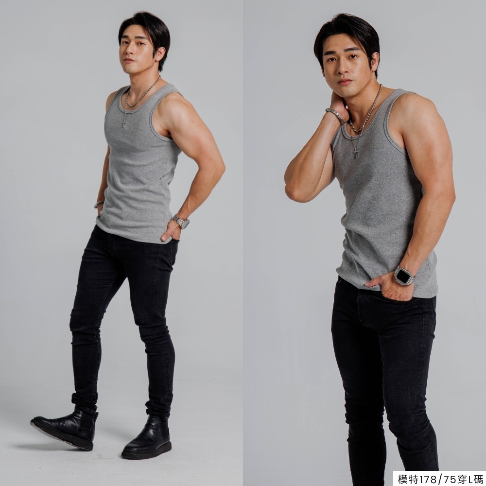 ◖現貨快速出貨◗ TAICHI素T專賣｜克里斯｜- 重磅 羅紋 男生 坦克背心 吊嘎 健身肌肉男T恤 厚磅 抗激凸-細節圖9