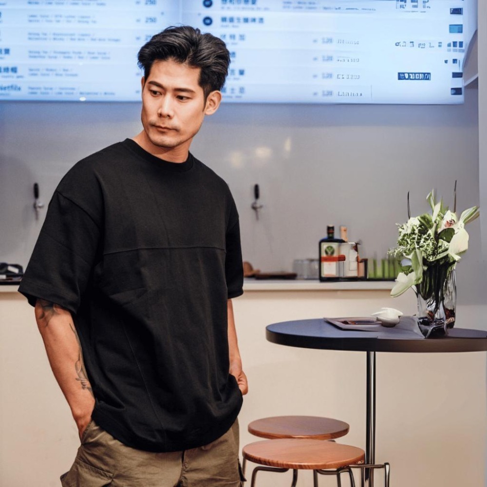 ◖現貨快速出貨◗ TAICHI素T專賣｜庫克｜重磅 寬大版型 立體剪裁 男生短袖 T恤 素T 落肩oversized-細節圖4