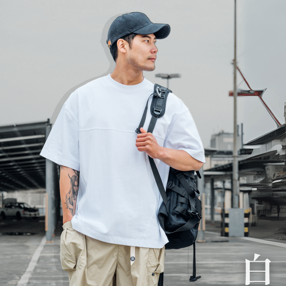 ◖現貨快速出貨◗ TAICHI素T專賣｜庫克｜重磅 寬大版型 立體剪裁 男生短袖 T恤 素T 落肩oversized-規格圖9