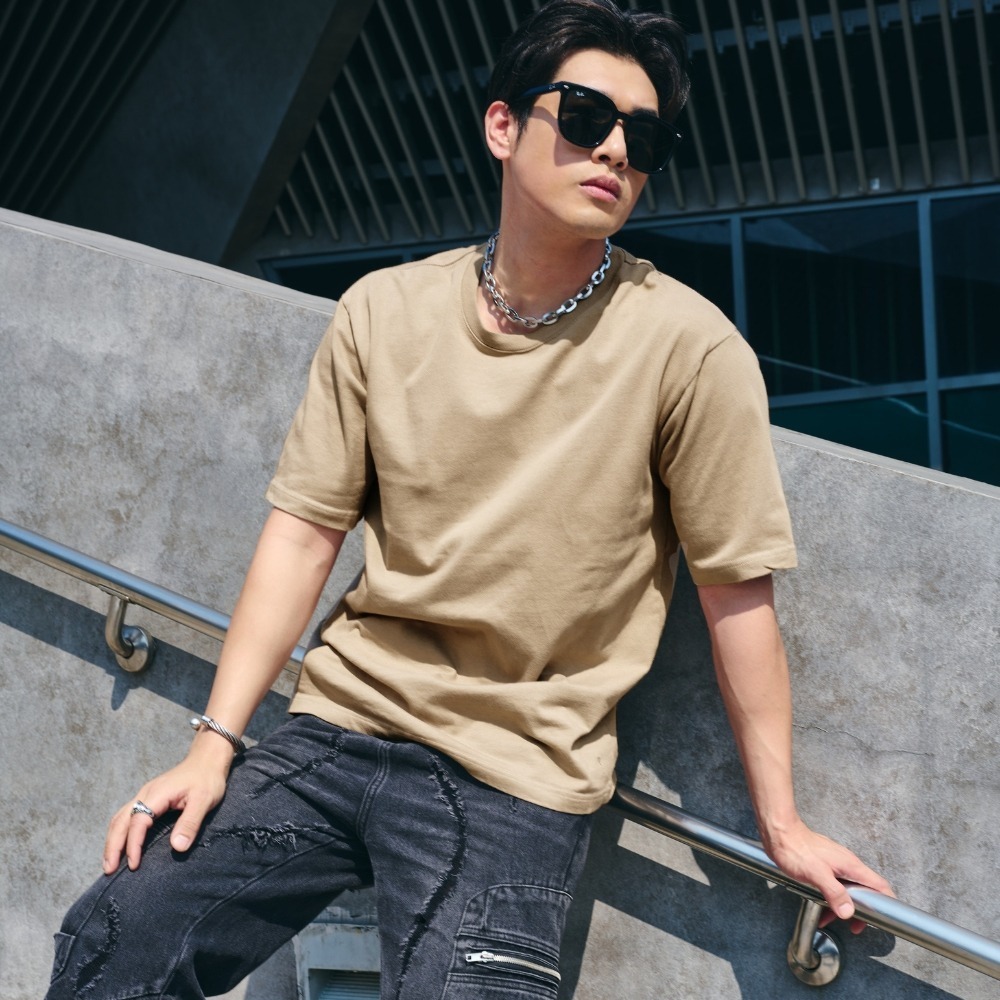 ◖現貨快速出貨◗ TAICHI素T專賣 | 馬龍 | 11oz落肩寬鬆500g美式 抗激凸 超重磅 短袖 窄肩 工裝-細節圖8